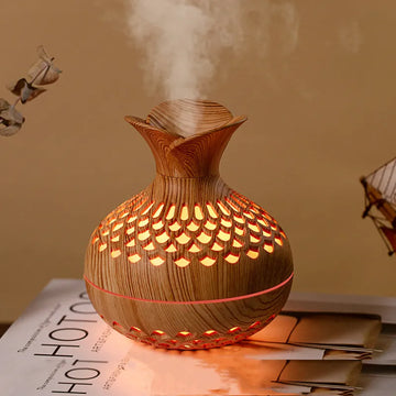 Air Humidifier in Hollow Vase Shape with Lights