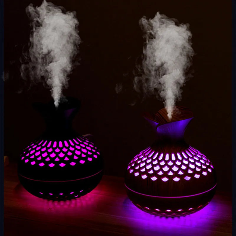 Air Humidifier in Hollow Vase Shape with Lights