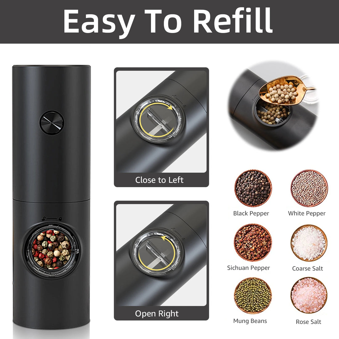 Electric Automatic Pepper And Salt Grinder