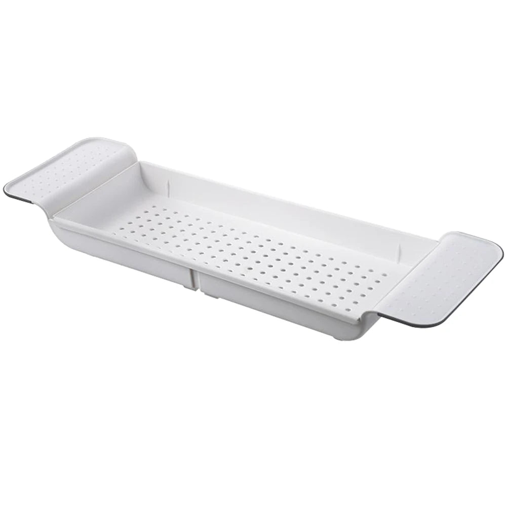 Expandable Bathtub Tray Adjustable Bathtub Caddy Tray and Organizer for Washing Colander PP for Vegetable and Fruit