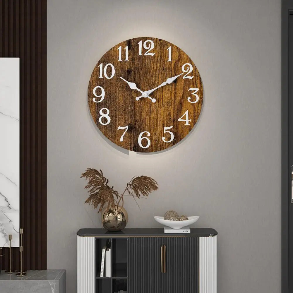 10-Inch Rustic Vintage Wooden Wall Clock